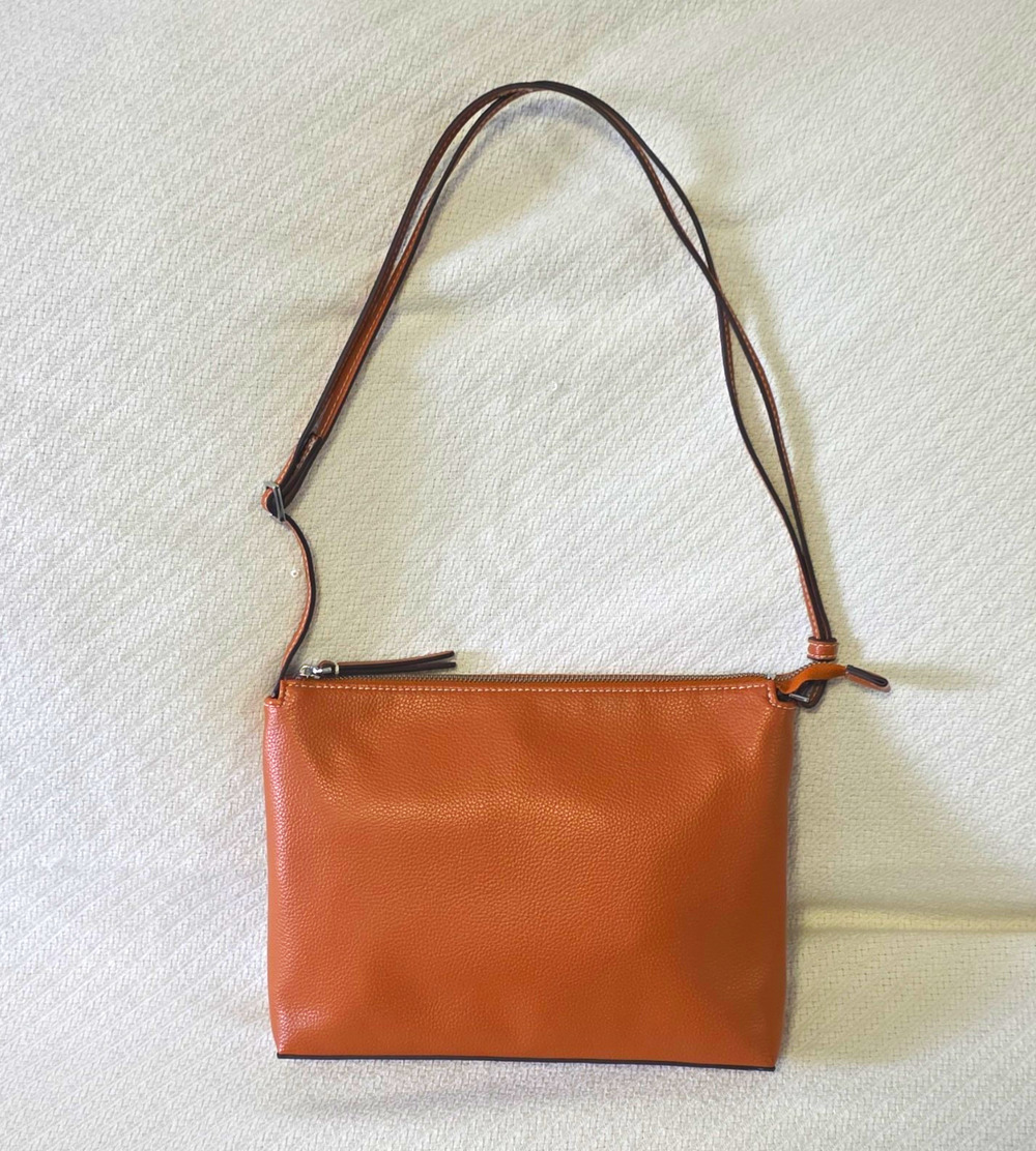Vera Bradley Large Hipster Crossbody Bag Brown Faux Leather Floral Lining EUC